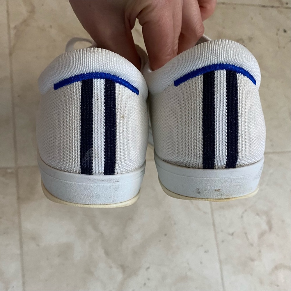 $149 Rothy's Knit Low Top Lace Up Light Weight Sneaker in Bright White Size 7.5 - Picture 13 of 15